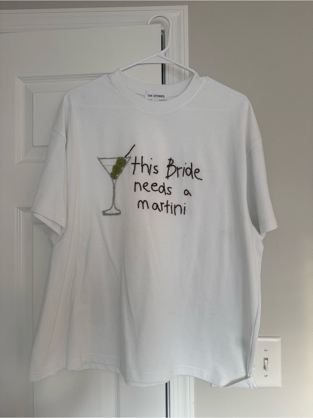Six Stories White 'This Bride Needs a Martini' Graphic Tee